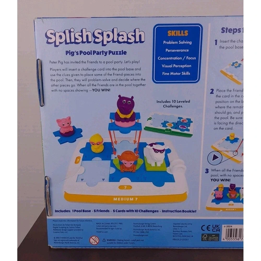 Splish Splash Pig's‎ Pool Party Brain Teaser Puzzle Thinkfun Friends Ages 3+ New